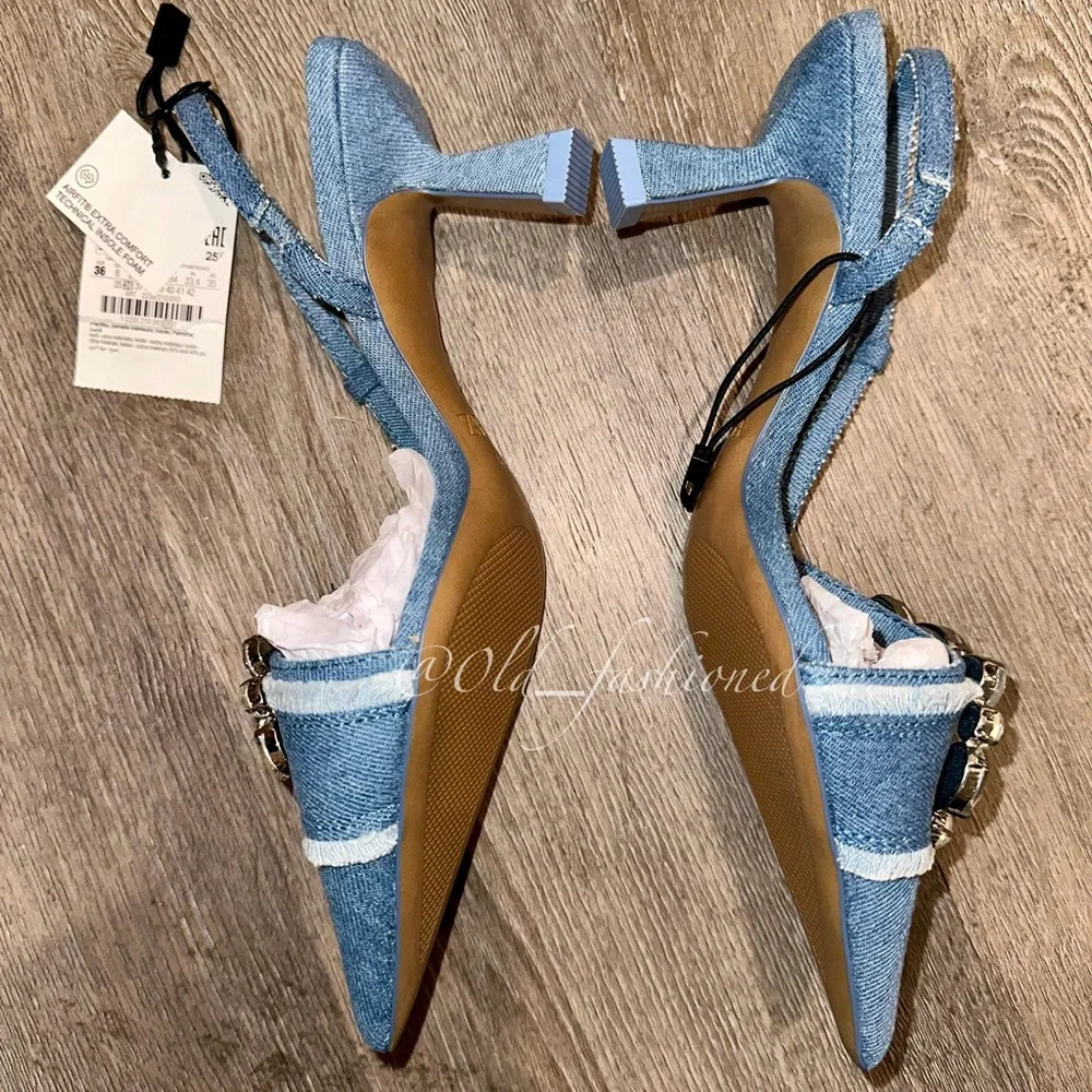 ZARA Denim Slingbacks - Price Firm - Picture 9 of 12